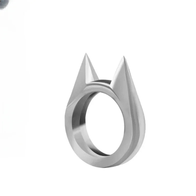 Bagues d'autodéfense unisexes en forme d'oreilles de chat mignon - Bijoux de phalange en métal multifonctionnels pour femmes et hommes