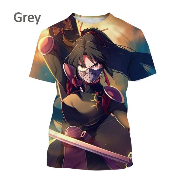 T-shirt imprimé 3D Inuyasha style anime d'été Harajuku décontracté