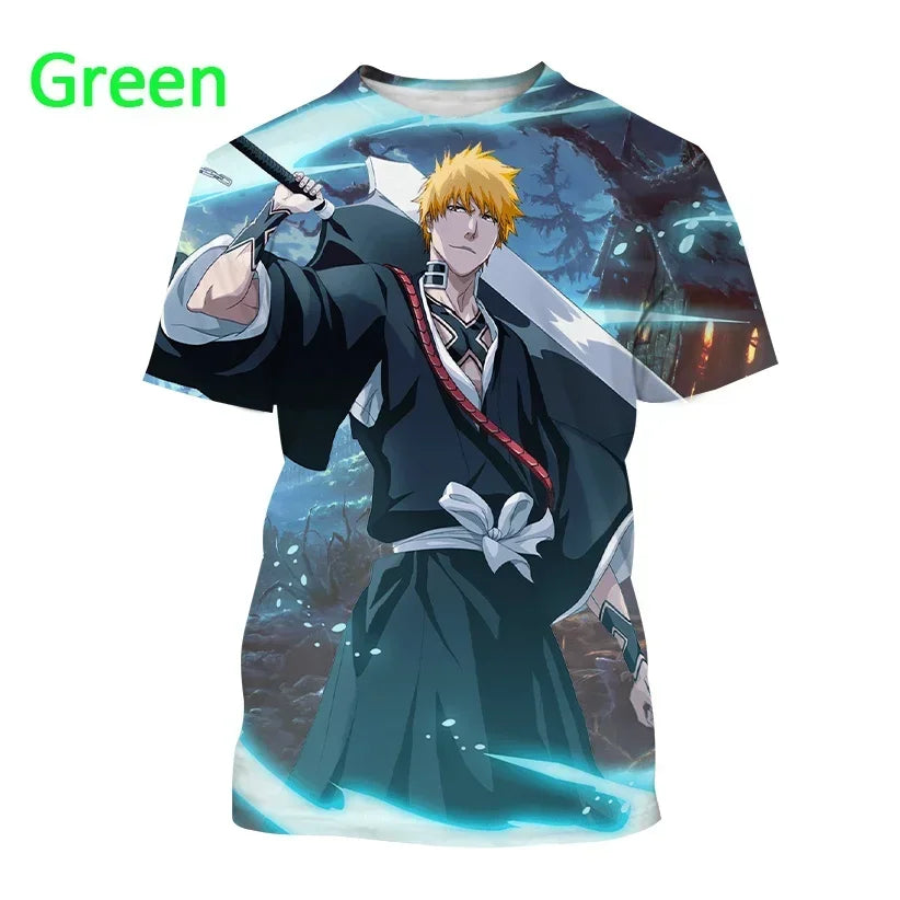 T-shirt imprimé en 3D Kurosaki Ichigo unisexe BLEACH Anime Cosplay