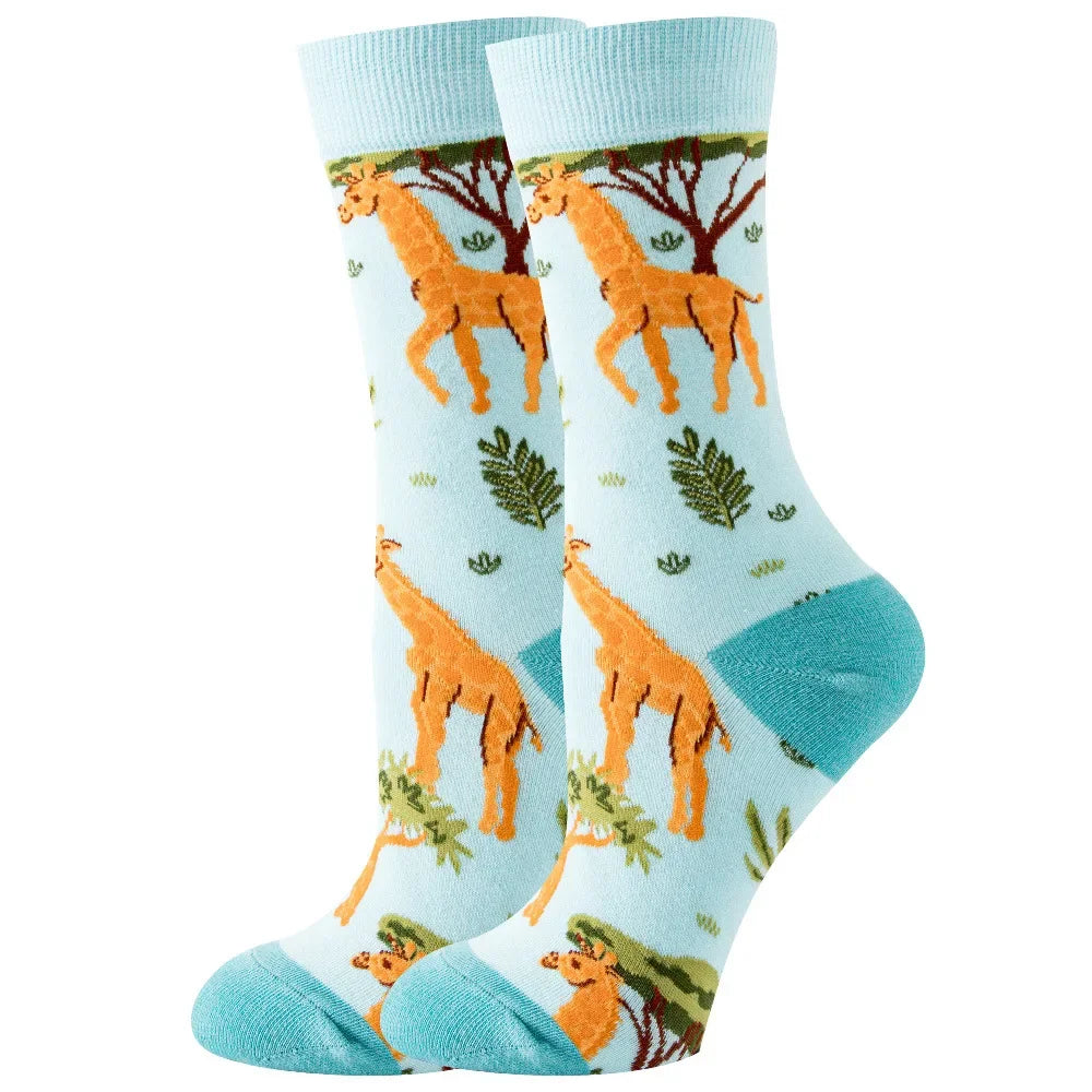 Süße Cartoon Tier & Blumen Socken – Kawaii Harajuku Mode für Herbst & Winter