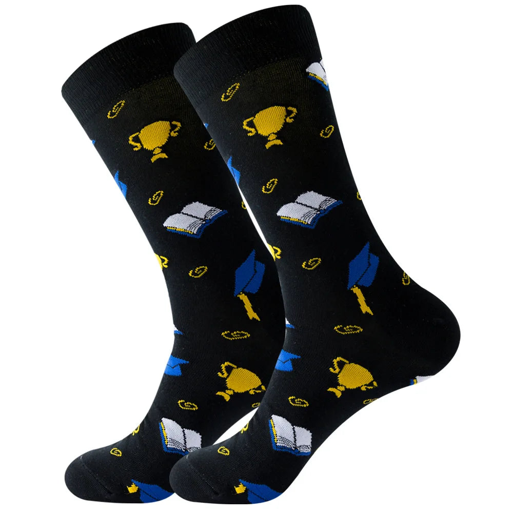 Neue lange Tube-Socken aus gekämmter Baumwolle – Lustige Harajuku Skateboard Crew für Männer