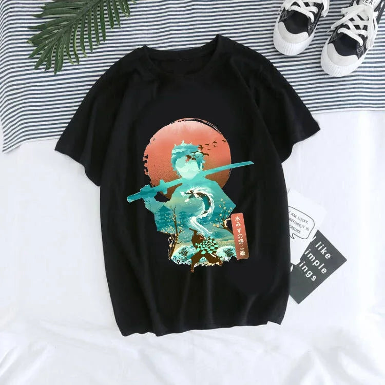 Kimetsu no Yaiba T-Shirt Tanjiro Kamado Anime T-Shirt graphique