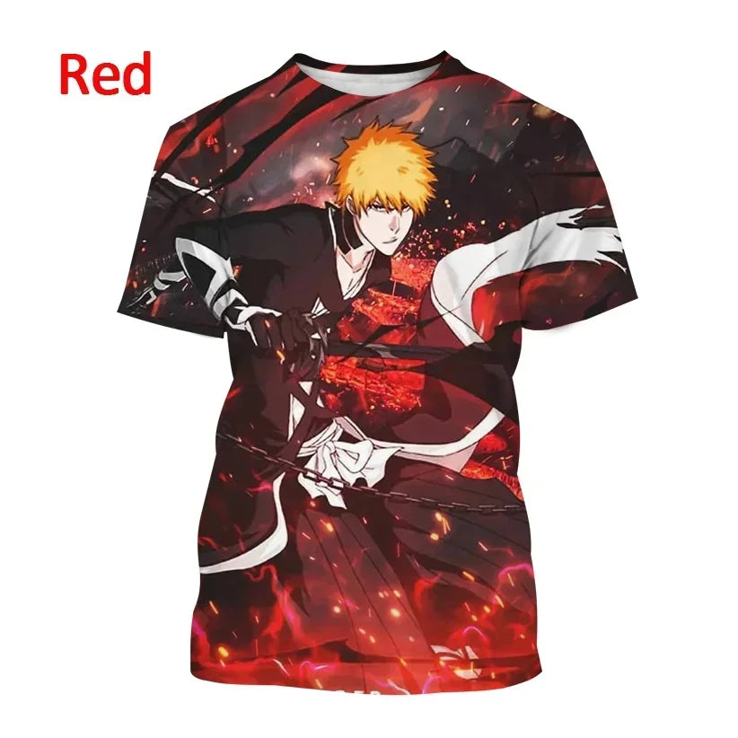 T-shirt imprimé en 3D Kurosaki Ichigo unisexe BLEACH Anime Cosplay