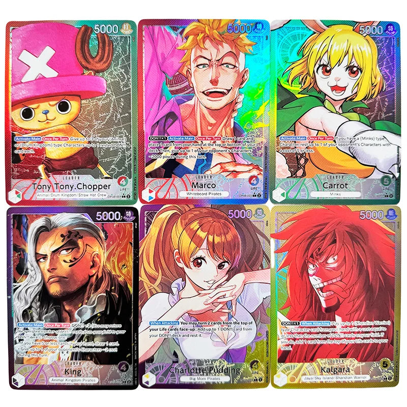 Anime One Piece OPCG English Leader Luffy Sabo Zoro Nami Law Game Anime Collection Cards