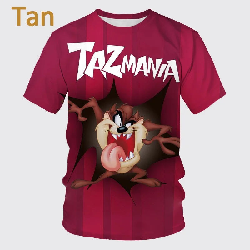 T-shirt classique à col rond avec motif de dessin animé 3D