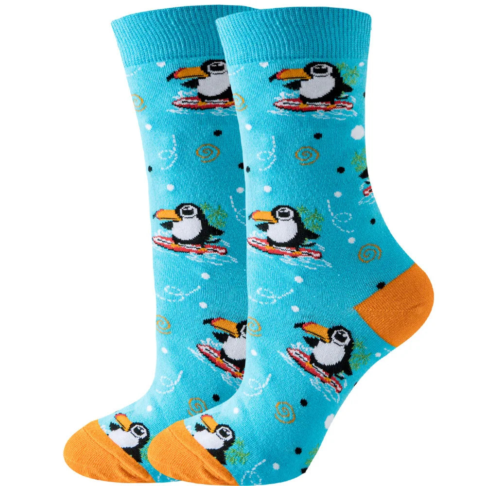 Süße Cartoon Tier & Blumen Socken – Kawaii Harajuku Mode für Herbst & Winter