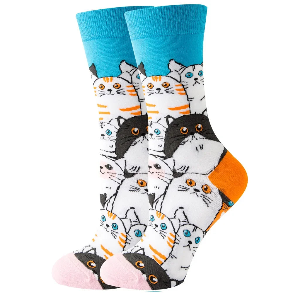 Süße Cartoon Tier & Blumen Socken – Kawaii Harajuku Mode für Herbst & Winter