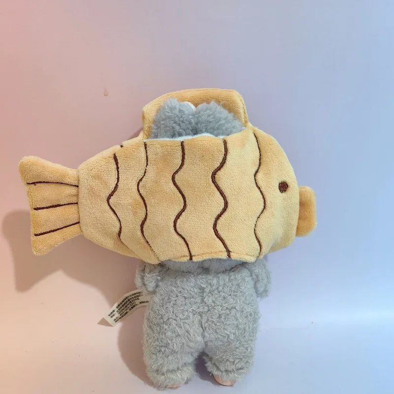 Labubu Vinyl-Kleidung, Plüschpuppe, Blindbox, 17 cm, Anhänger, Taiyaki, Bjd, Kopfbedeckung, Zubehör, Dekoration, Cartoon, niedliches modisches Spielzeug