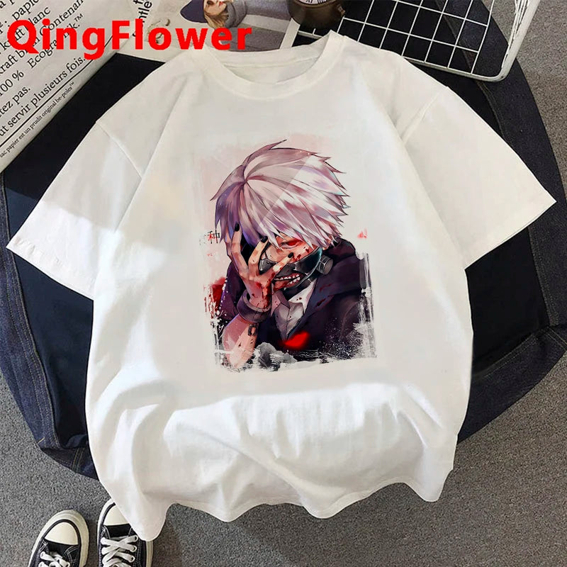 T-shirt Tokyo Ghoul Kaneki Ken Eyes – Vêtements de ville graphiques Ulzzang
