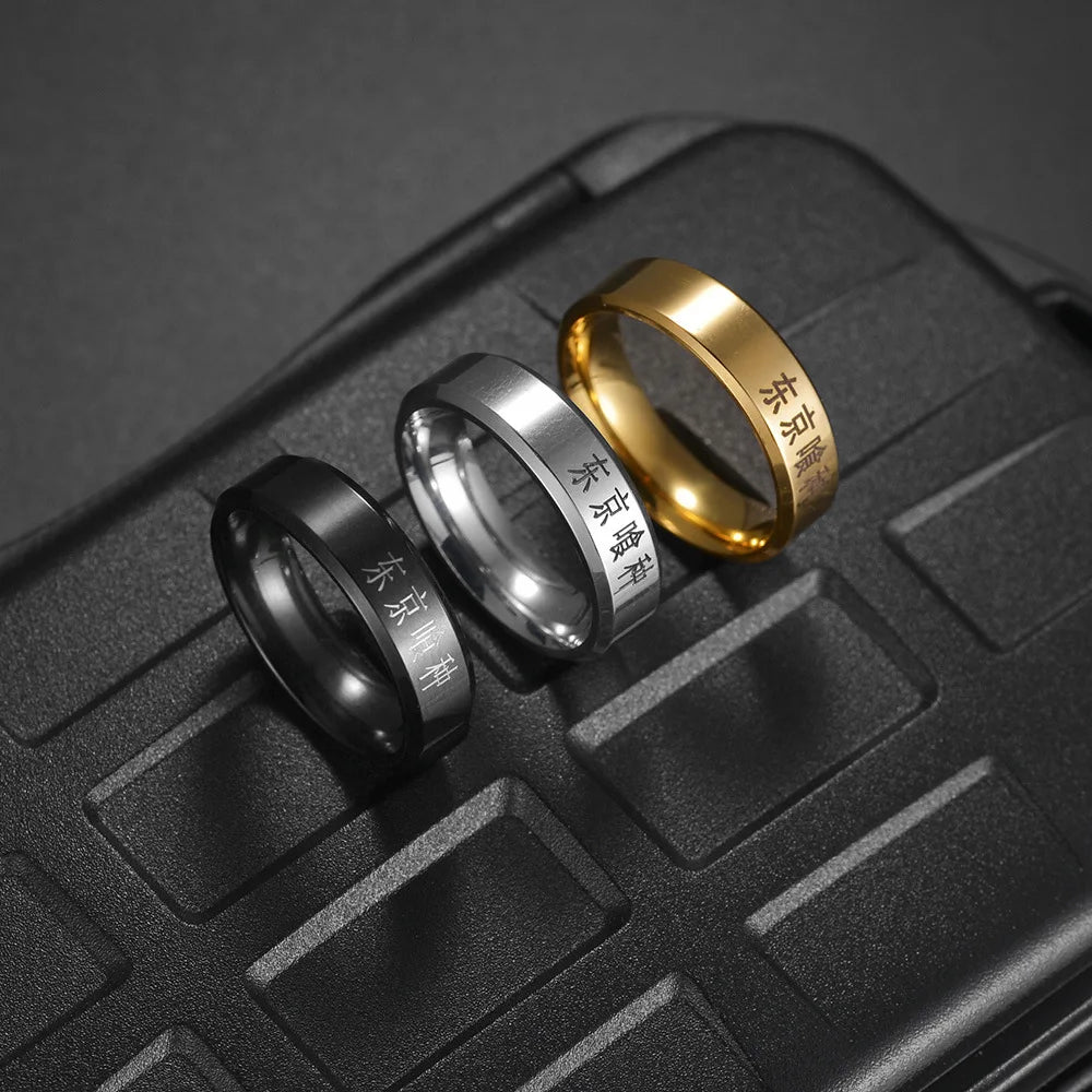 Anime Tokyo Ghoul Kaneki Ken Edelstahlring - Gothic Cosplay Schmuck für Männer & Frauen | Geschenke & Requisiten