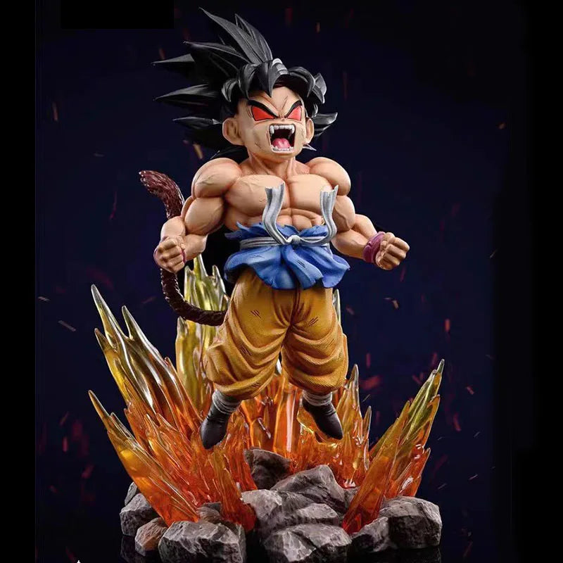 Figurine en PVC Super Four Goku aux cheveux noirs phosphorescents de la série Dragon Ball SHK Kai Ape No.2 de BANDAI 19 cm