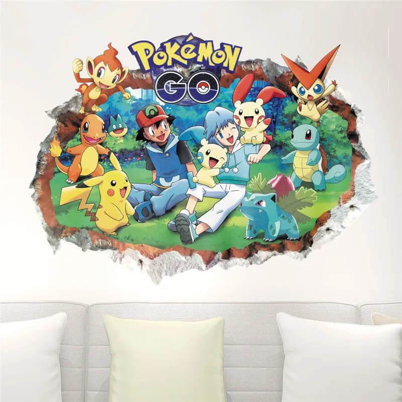 Sticker mural Pokémon Pikachu pour enfants Décoration murale Affiches