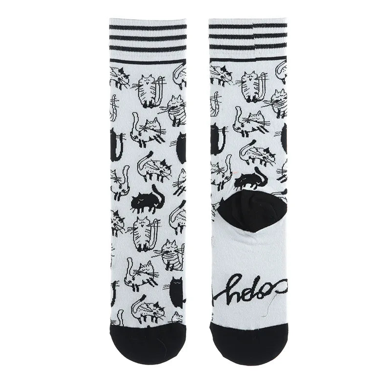 Modische bunte Pflanzen- und Igelsocken – Frühlings-Herbst-Baumwollsocken