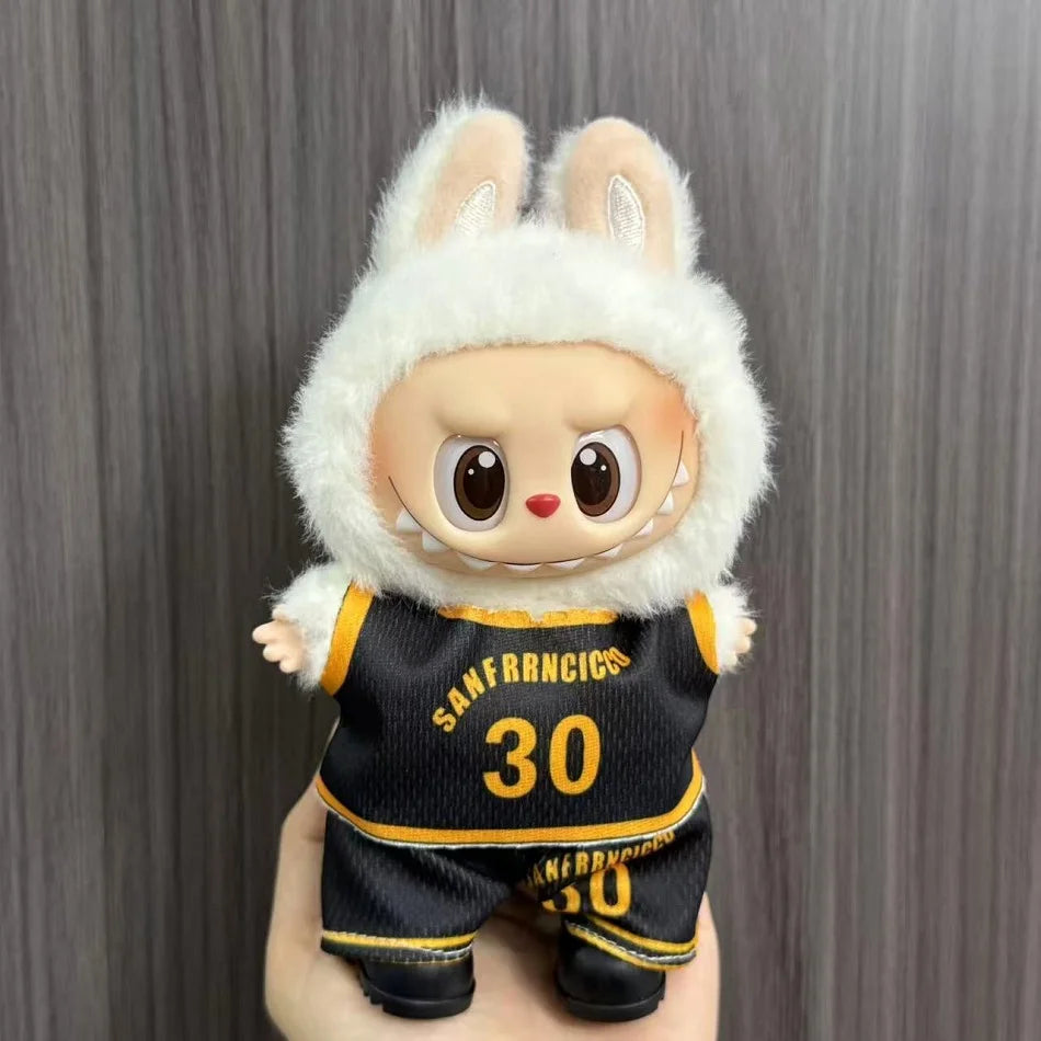 Anime Labubu Puppe Kleidung Fußball Basketball Trikots Labubu Idol V1 V2 Puppen Kleidung Zubehör 15/17 cm Plüsch Puppe Universal