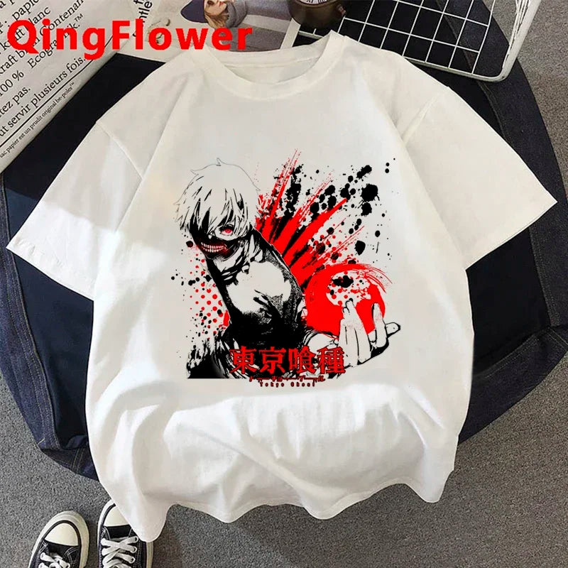 T-shirt Tokyo Ghoul Kaneki Ken Eyes – Vêtements de ville graphiques Ulzzang