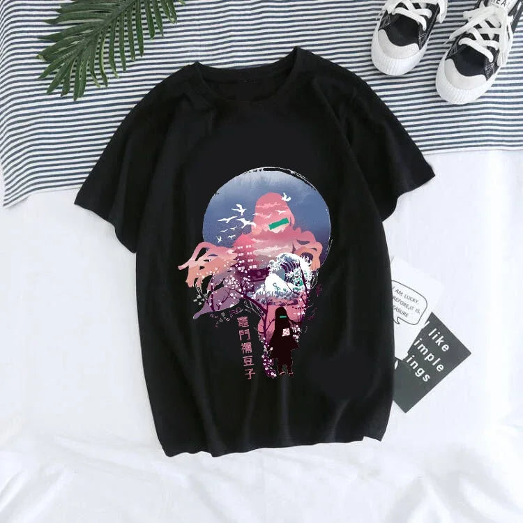 Kimetsu no Yaiba T-Shirt Tanjiro Kamado Anime T-Shirt graphique