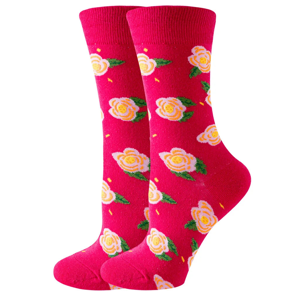 Süße Cartoon Tier & Blumen Socken – Kawaii Harajuku Mode für Herbst & Winter
