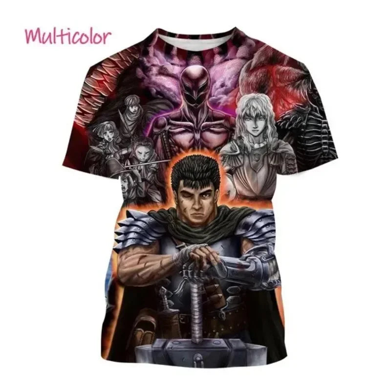 Anime Berserker T-Shirt 3D-Druck Street Style Casual Herren T-Shirt