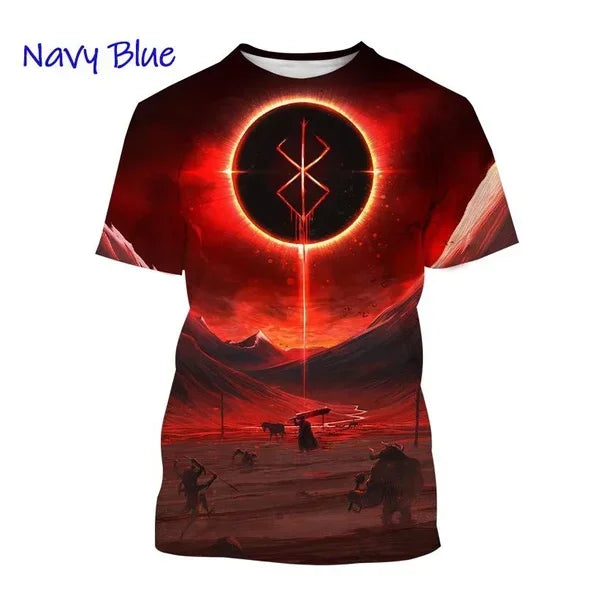 Anime Berserker T-Shirt 3D-Druck Street Style Casual Herren T-Shirt