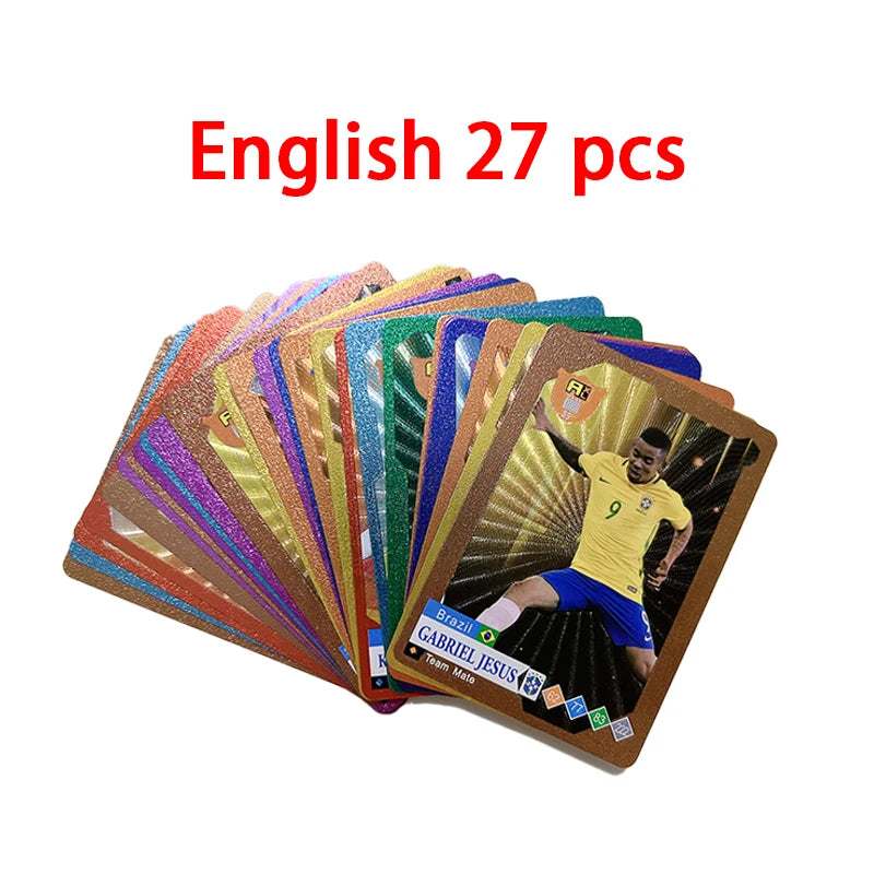 55-27PCS  Football Cards Gold And Silver Limited Edition World Superstar Cards