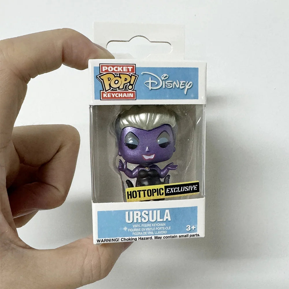 Funko Pop Keyring Ursula Disney Villains Maleficent Pop Pocket Keychains Disney Vinyl Action Figure Toys