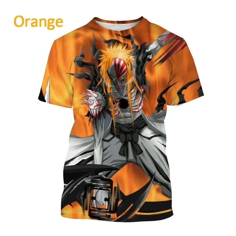 T-shirt imprimé en 3D Kurosaki Ichigo unisexe BLEACH Anime Cosplay