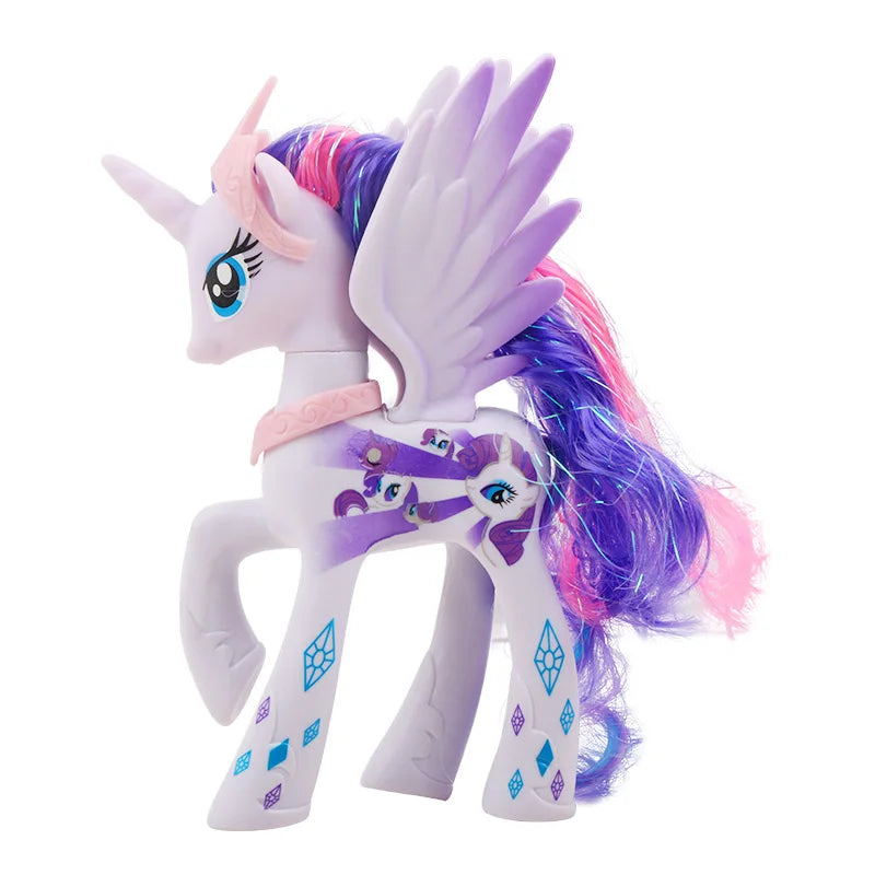 Figurines d'action My Little Pony – Rarity, Applejack, Rainbow Dash, Princesse Celestia Poupées modèles d'anime pour enfants et filles Cadeaux