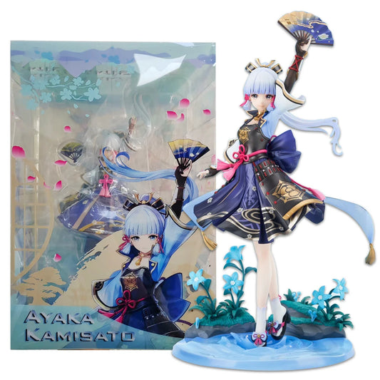 25CM Genshin Impact Kamisato Ayaka Figure – Egret Shuanghua Standing Scene Model Toy & Collectible Gift