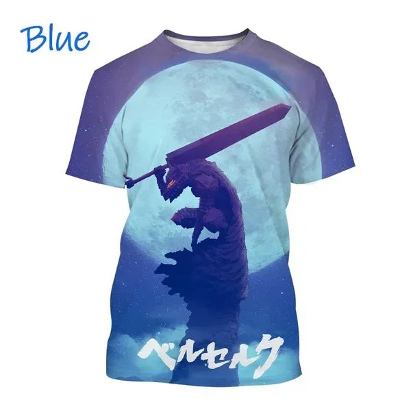 Anime Berserker T-Shirt 3D-Druck Street Style Casual Herren T-Shirt