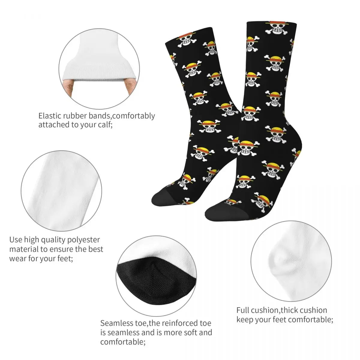 One Piece Anime Socken – Lustige Luffy Polyesterstrümpfe