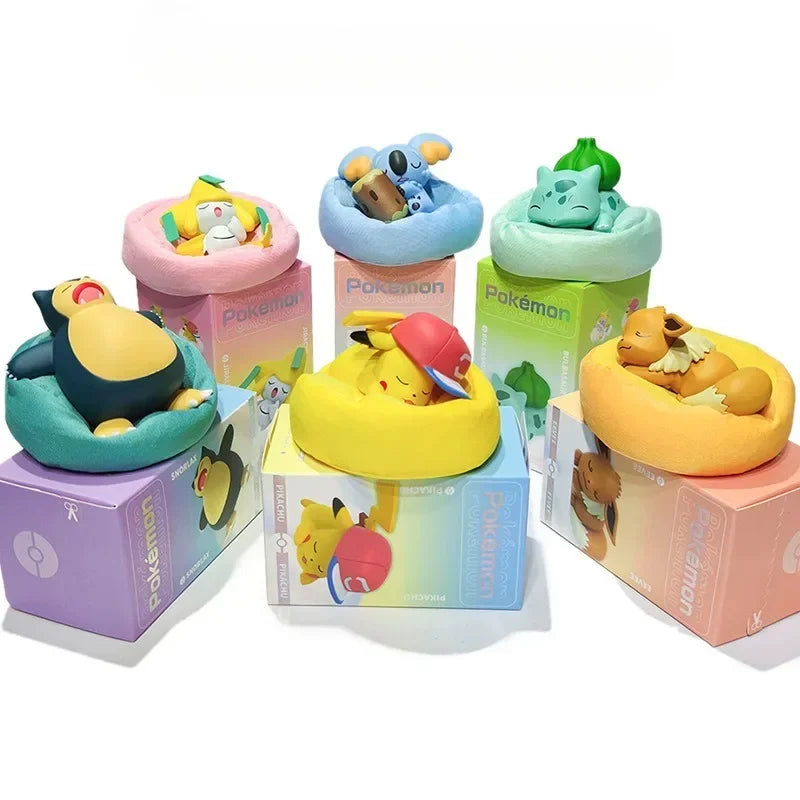 Pokémon Starry Dream Figures – Pikachu, Snorlax & Squirtle Sleeping Pose Decor