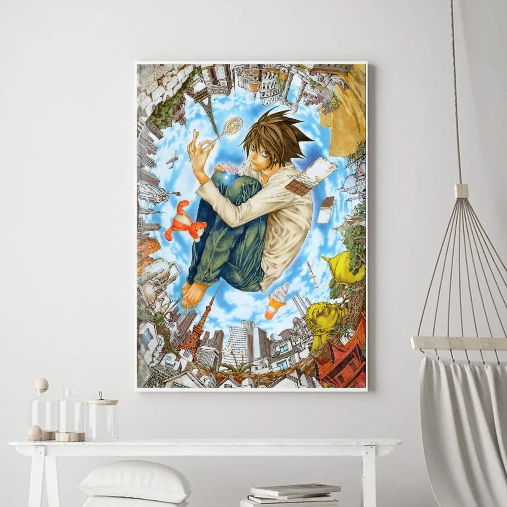 Affiches et impressions d'anime Death Note Hot Poster Sticker mural Petit format