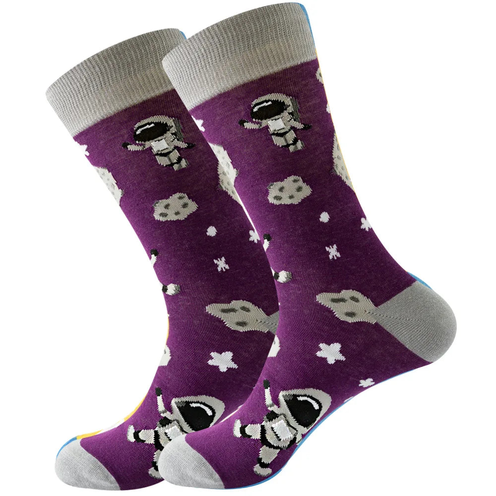 Neue lange Tube-Socken aus gekämmter Baumwolle – Lustige Harajuku Skateboard Crew für Männer