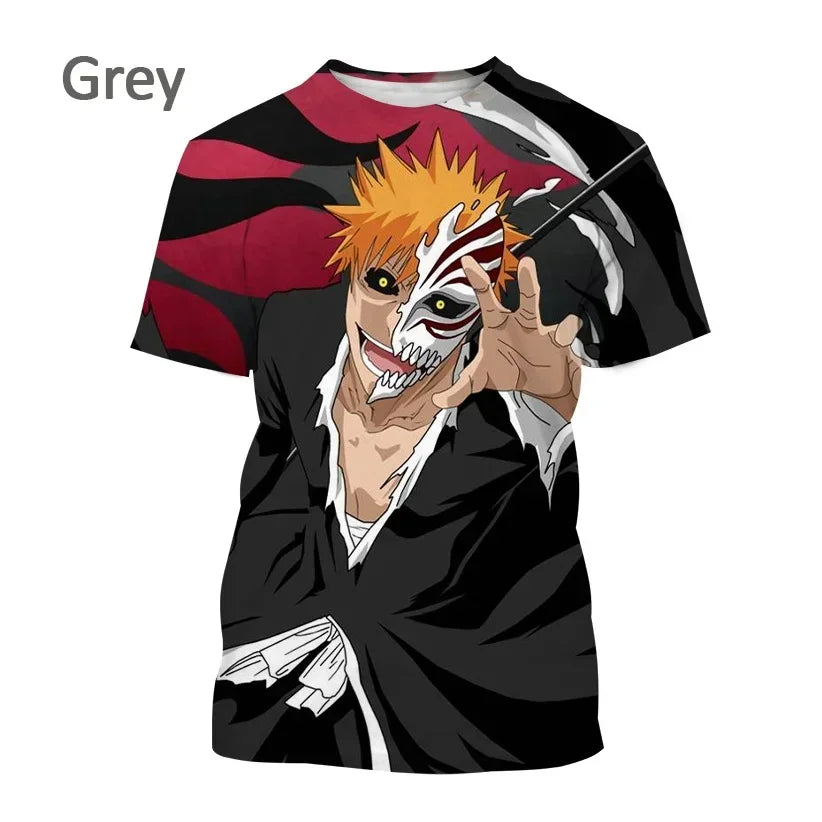 T-shirt imprimé en 3D Kurosaki Ichigo unisexe BLEACH Anime Cosplay