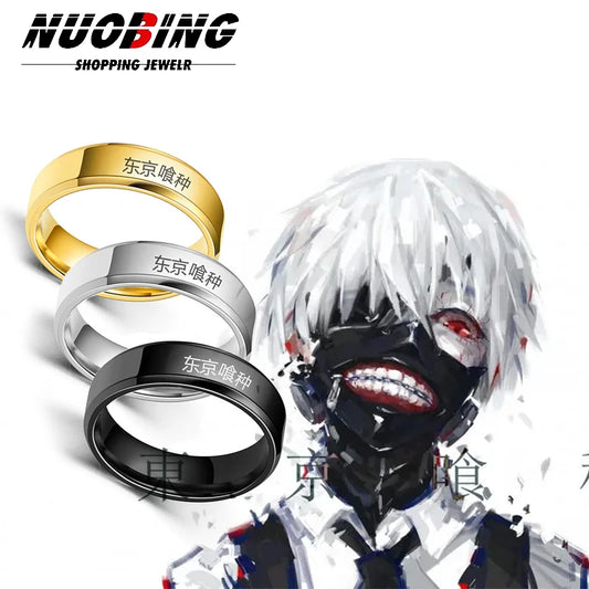Bague en acier inoxydable Anime Tokyo Ghoul Kaneki Ken - Bijoux de cosplay gothiques pour hommes et femmes | Cadeaux et accessoires