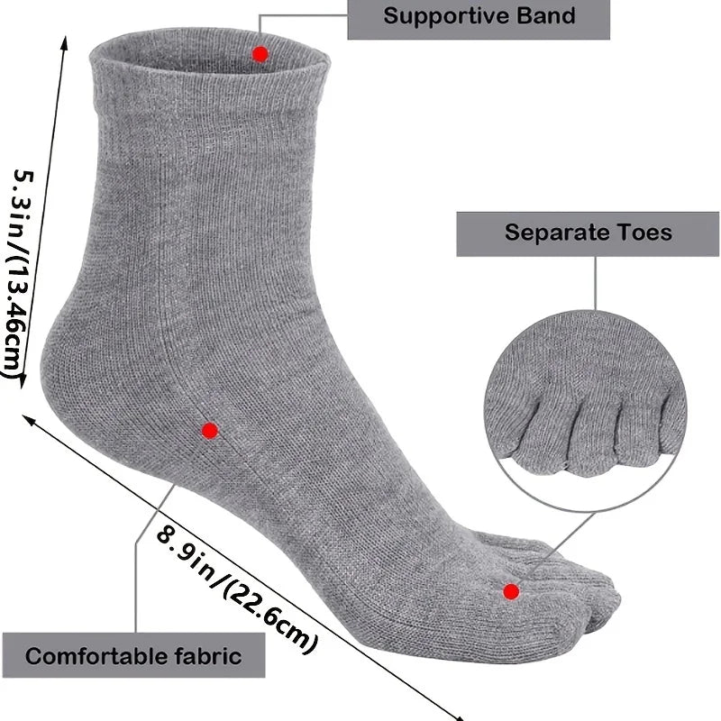 Fünf-Zehen-Socken für Herren – Atmungsaktive, schweißabsorbierende Baumwolle für Sport & Business