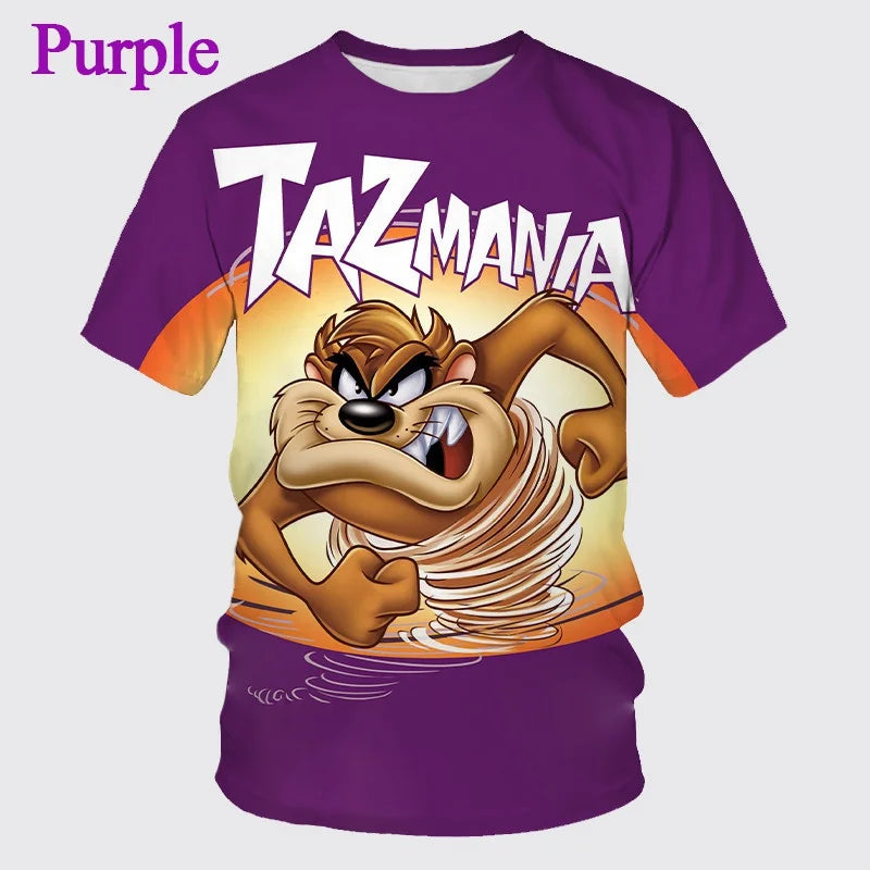 T-shirt classique à col rond avec motif de dessin animé 3D