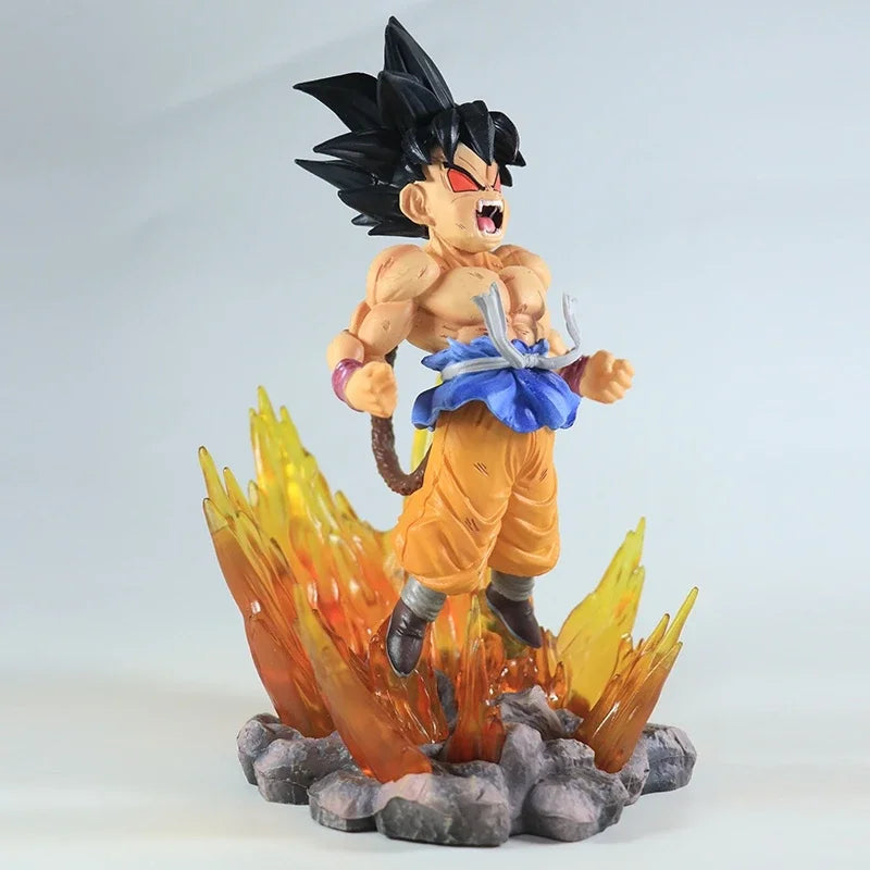 Figurine en PVC Super Four Goku aux cheveux noirs phosphorescents de la série Dragon Ball SHK Kai Ape No.2 de BANDAI 19 cm