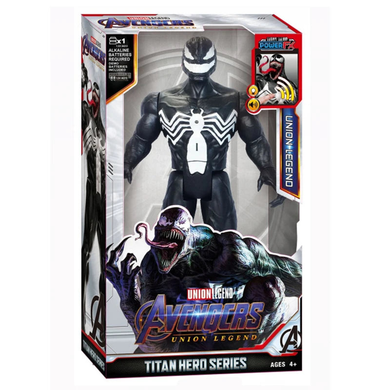 Figurine de super-héros de 30 cm – Thanos, Hulk, Spider-Man, Iron Man, Captain America, Thor et Black Panther avec son et lumière