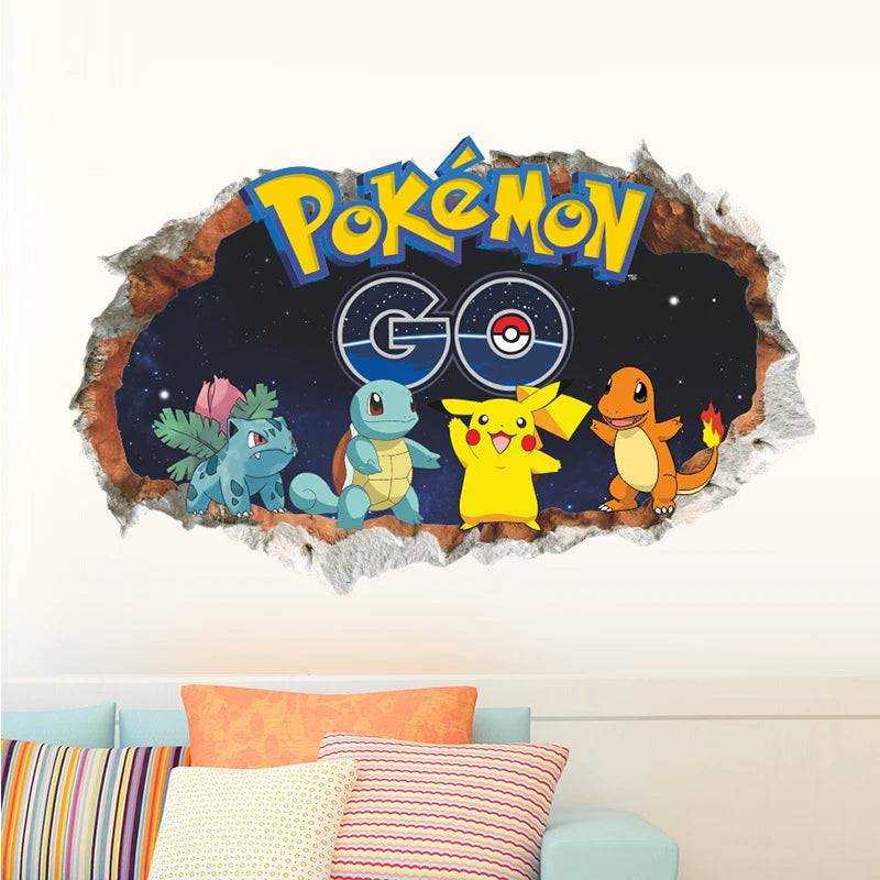 Sticker mural Pokémon Pikachu pour enfants Décoration murale Affiches