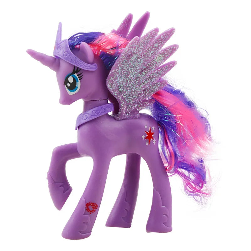 Figurines d'action My Little Pony – Rarity, Applejack, Rainbow Dash, Princesse Celestia Poupées modèles d'anime pour enfants et filles Cadeaux