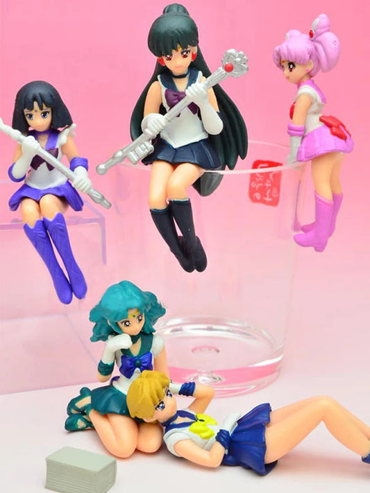 Figurines Capsule Gacha Sailor Moon – Pendentif Sailor Jupiter, Mercure, Mars et Meiou Setsuna