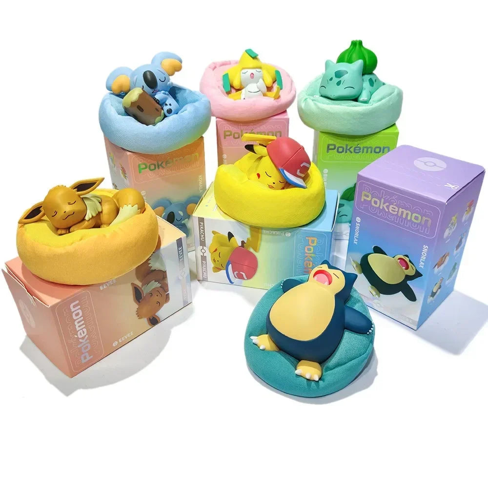 Pokémon Starry Dream Figures – Pikachu, Snorlax & Squirtle Sleeping Pose Decor