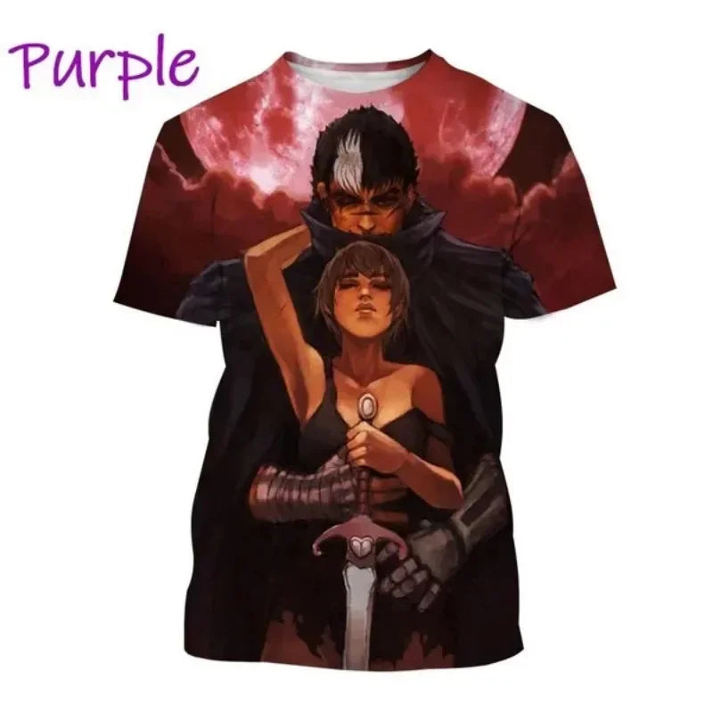 Anime Berserker T-Shirt 3D-Druck Street Style Casual Herren T-Shirt