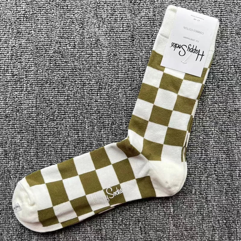 Diamond Check Happy Socks für Herren – Geometrische Sportsocken aus Baumwolle (Größe 41–46)