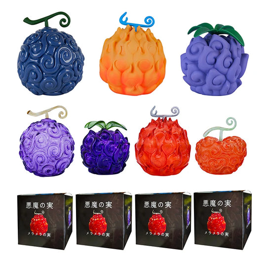 One Piece Teufelsfruchtfiguren – Nika Gum-Gum &amp; Flame-Flame Cursed Fruit Sammlermodell Spielzeug &amp; Ornamente