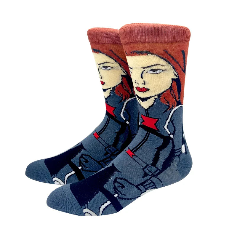 Neue Marvel Anime-Filmsocken – Lustige Wadensocken aus Baumwolle für Männer und Frauen, Cosplay-Hip-Hop-Stil