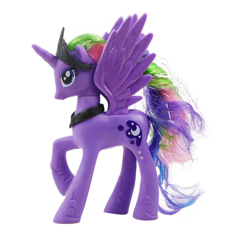 Figurines d'action My Little Pony – Rarity, Applejack, Rainbow Dash, Princesse Celestia Poupées modèles d'anime pour enfants et filles Cadeaux