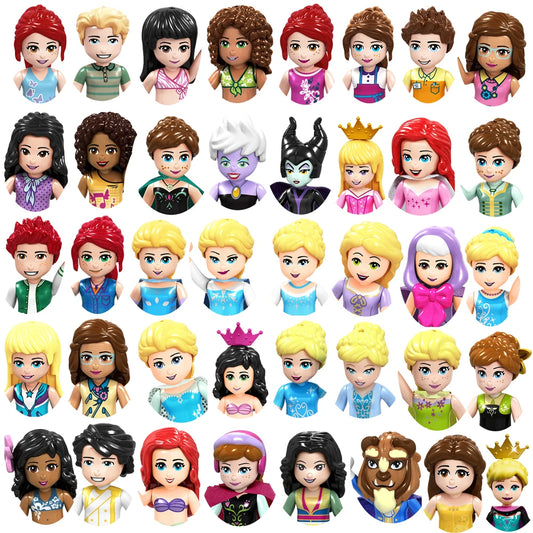 Modèles de mini briques de princesse animée – Belles figurines de filles et blocs de construction sur le thème de la neige pour enfants