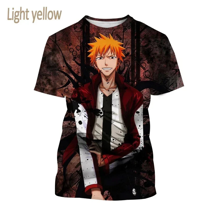 T-shirt imprimé en 3D Kurosaki Ichigo unisexe BLEACH Anime Cosplay